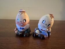 Vintage Miyao Japan Humpty Salt And Pepper Shakers~ Anthropomorphic Rare MCM picture