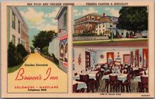 SOLOMONS, Maryland Postcard BOWEN'S INN Multi-View Curteich Linen c1941 Unused picture