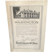 Vintage 1923 Baltimore & Ohio Railroad Mt. Vernon Ad Advertisement picture