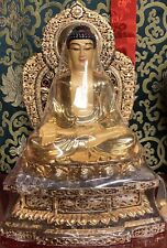 12” High Quality Brass Gold Gilt  Three Buddha : Shakamuni, Medicine, Amita picture