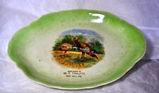VTG 1920'S ANTIQUE THANKSGIVING SMALL SERVING PLATTER DECAL TURKEY, ADVERTISING picture