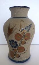 Mexican Art Pottery Butterfly Vase Tecpatl Ceramics Jorge Gonzales Hernandez picture
