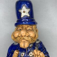 Policeman On Car Figurine Chalkware Vintage Police Cop Statue Handpainted picture
