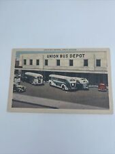 LINEN ROADSIDE Postcard--MISSOURI--Joplin--Union Bus Terminal--Buses 1948 picture