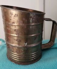 Vintage METAL HAND CRANK BROMWELL'S FLOUR SIFTER picture