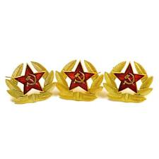 Genuine Soviet Russian army Cap badge cockade red star 100% Authentic 3pcs LOT picture