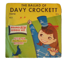 The Ballad Of Davy Crockett 78 RPM Record And Jacket Vintage Peter Pan Records picture
