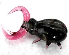 1 Czech Vintage Crystal Glass LAMPWORKED Button #P247  - 50 mm - HORNED BEETLE picture