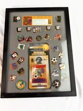 1996 Atlanta Georgia Olympics USA Framed Soccer Olympic Pins and Ticket Stub picture