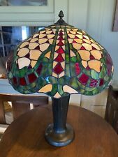 Antique Arts & Crafts Bronze Lamp Studio Leaded Glass Shade Handel Tiffany B&H picture
