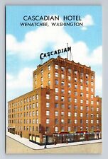 Wenatchee WA-Washington, Cascadian Hotel, Advertising, Antique Vintage Postcard picture