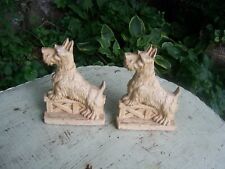 vtg rare syroco  Pair Bookends White Scottie Westie Terrier Dog picture