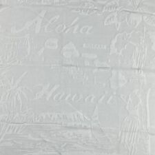 Large Vintage Translucent Hawaii Map Souvenir Scarf White Rayon & Nylon Square picture