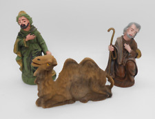 Italian Made Vintage Nativity Figurines Set of 3 Characters Camel and Wisemen picture