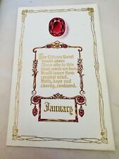 Antique Postcard Birthday Birthstone Series January Greetings #571 picture