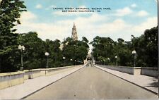 Laurel Street Entrance To Balboa Park, San Diego, California, CA, Linen Postcard picture