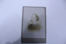 Large CDV Black & White Photo Curly Haired Man Moustache 1896 Vintage picture