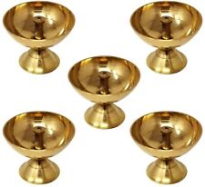 Brass Akhand Diya Oil Lamp for Pooja Purpose and Diwali (Set of 5, Diameter 4 cm picture