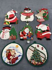 Vintage Potholders Santa Snowman Christmas Holiday Pot Holders Hot Pads Bear picture