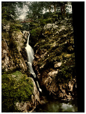 England. Lake District. Ullswater. Aira Force.  Vintage Photochrome by P.Z, Ph picture