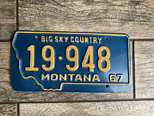 Vintage 1967 Montana License Plate 