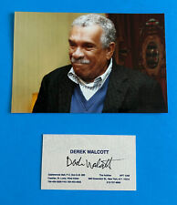 Derek Walcott (Nobel Prize Literature 1992) Hand Autographed Signed Calling Card picture