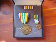 US Merchant Marine Middle East War Zone Cased Medal Set New Never Used Vanguard picture