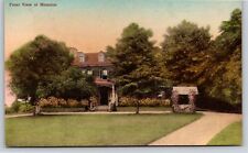 Hand-Colored~New Geneva PA~Front View Of Albert Gallatin Mansion~Vtg Postcard picture