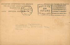 1925 US Military Adjusted Compensation Branch Postcard Adjutant Major General  picture