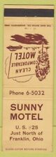 Matchbook Cover - Sunny Motel Franklin OH picture