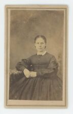Antique CDV Circa 1860s Beautiful Young Woman in Stunning Victorian Era Dress picture