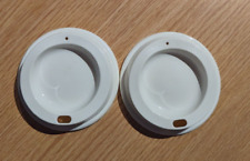 Lot Of 2 Starbucks Reusable Hot Cup Replacement White Lids picture