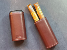 Columbus Two Finger Handcrafted Leather Cigar Case picture