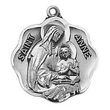 Saint Anne Eyes Sterling Silver Medal Size .875 in L comes with 18 in Chain picture
