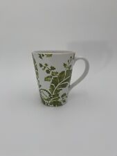 Roscher Ambiance Collection Coffee Mug Stoneware Green White Floral Leaves Cup picture