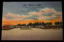 Vintage Ritz Motel & Cafe Fort Smith AR Unposted Linen Postcard Street View  picture