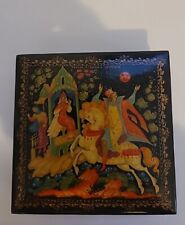 Russian Lacquer Trinket Box Hand Painted and Signed picture