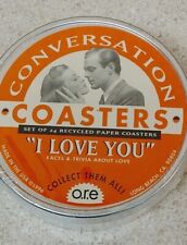 Vintage Conversation Coasters I Love You Facts and Trivia Set of 24 NOS 1996 picture