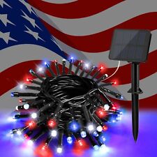 Red White and Blue Solar Lights, 4th of July Lights Waterproof Outdoor 39.4ft... picture