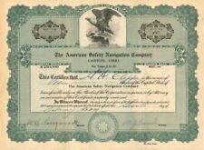 American Safety Navigation Co. - Stock Certificate - Shipping Stocks picture