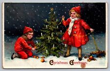 Christmas Greetings Antique Postcard 