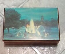 Vintage Wood Trinket Box Country Club Plaza Kansas City MO Neptune Fountain Nice picture