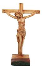 Passion Of Jesus Christ On The Cross In Faux Cedar Wood Finish Figurine 11.25