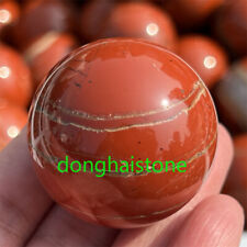 35mm+ Natural Red Jasper Sphere Quartz Crystal Carved Ball Reiki Healing 1PC picture