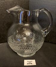 Duncan & Miller Crystal Teardrop Clear Glass Pitcher Ice Lip Vintage picture