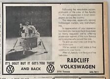 1969 newspaper ad for Volkswagen - Lunar lander, ugly but it gets you there picture