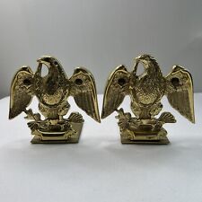 Vintage Baldwin Brass Eagle Set of Two Bookends Solid Forged Brass USA picture