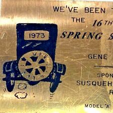 1973 Antique Car Show Model A Club Susquehanna Valley Pennsylvania Metal Plate picture