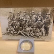 WW1 US ARMY NEW JERSEY NATIONAL GUARD OFFICERS WITH RIFLES PHOTO POSTCARD,LOOK picture