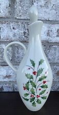 Lenox Holiday Christmas Oil Bottle With Lid Holly And Berries 10” picture